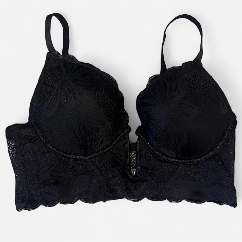 Youmita Black Lace Bra with Adjustable Straps